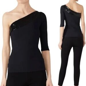 Chiara Boni La Petite Robe Sequin Shoulder Top